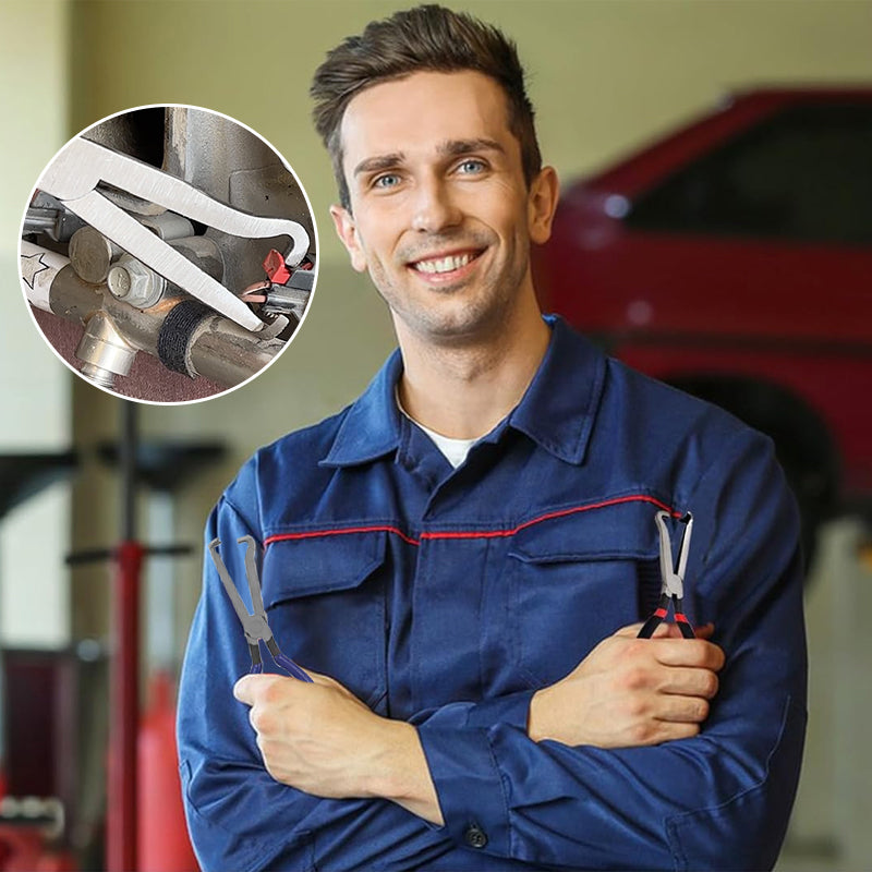 Corrosion-resistant carbon steel fuel line pliers, built for heavy-duty automotive use.