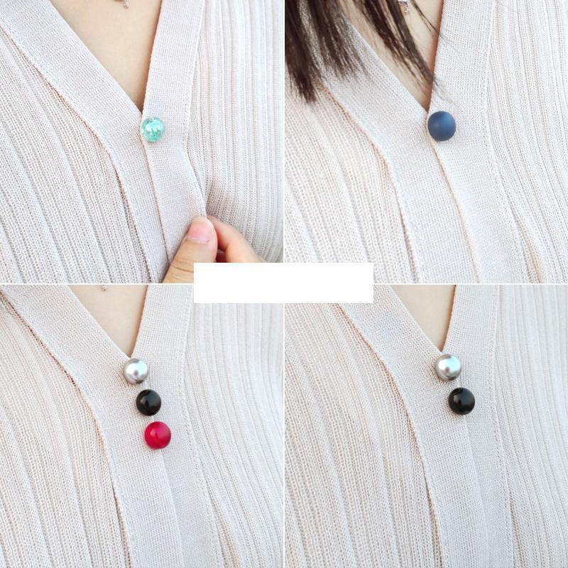 Women's accessory: 10 hidden button brooches with a delicate flower pattern, steel jewelry pins