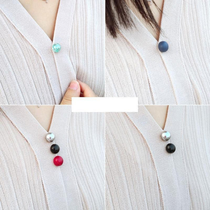 Women's accessory: 10 hidden button brooches with a delicate flower pattern, steel jewelry pins