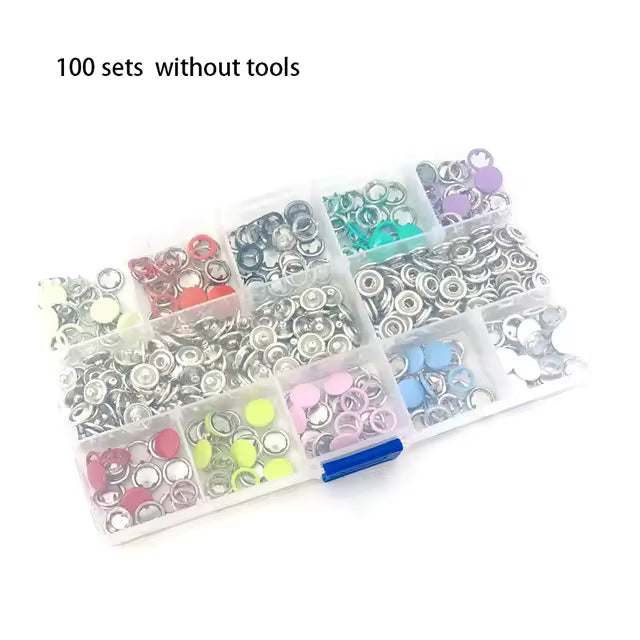 DIY Metal Snaps Buttons Kit for Fabric & Crafts