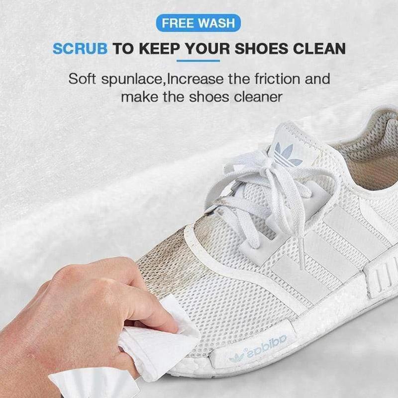 Travel-friendly shoe cleaner wipes in a compact package, ideal for quick touch-ups and on-the-go shine