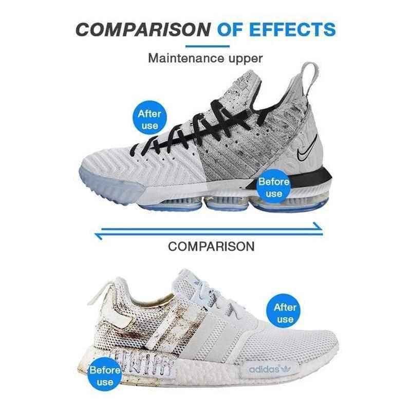 Person quickly shining a brown leather shoe with an instant shoe care wipe, showcasing the convenience