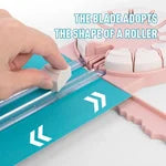 Multifunctional paper cutter for DIY crafts, featuring various cutting styles and safety guard