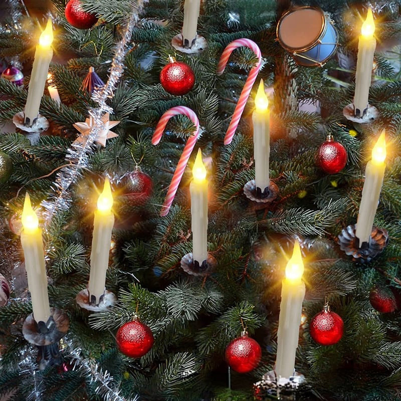 Party decor essential: floating LED taper candles with remote wand for easy setup