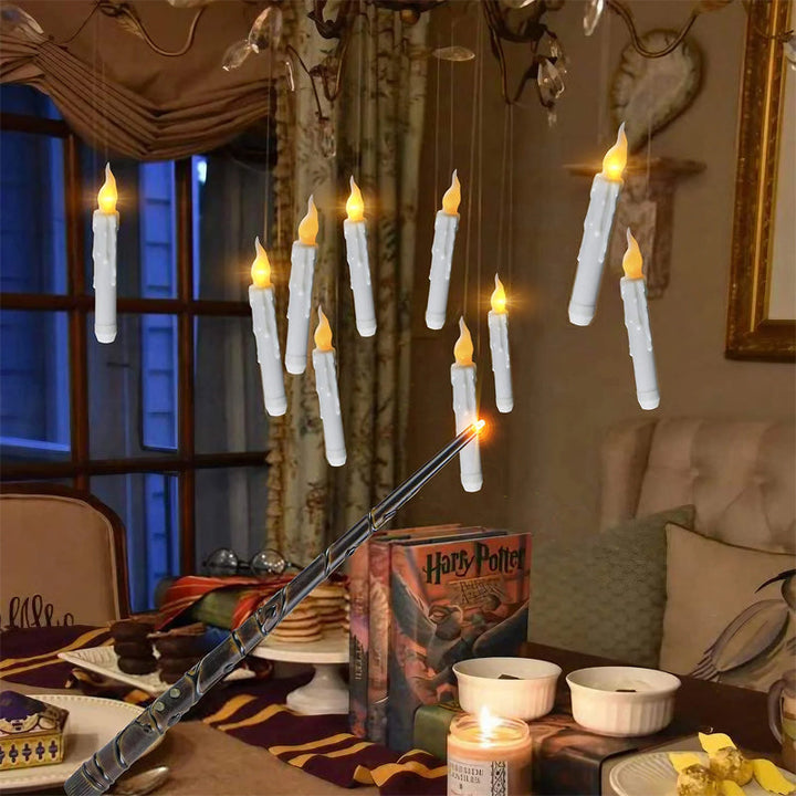Flickering LED taper candles, battery operated, perfect for holiday lighting and floating decor