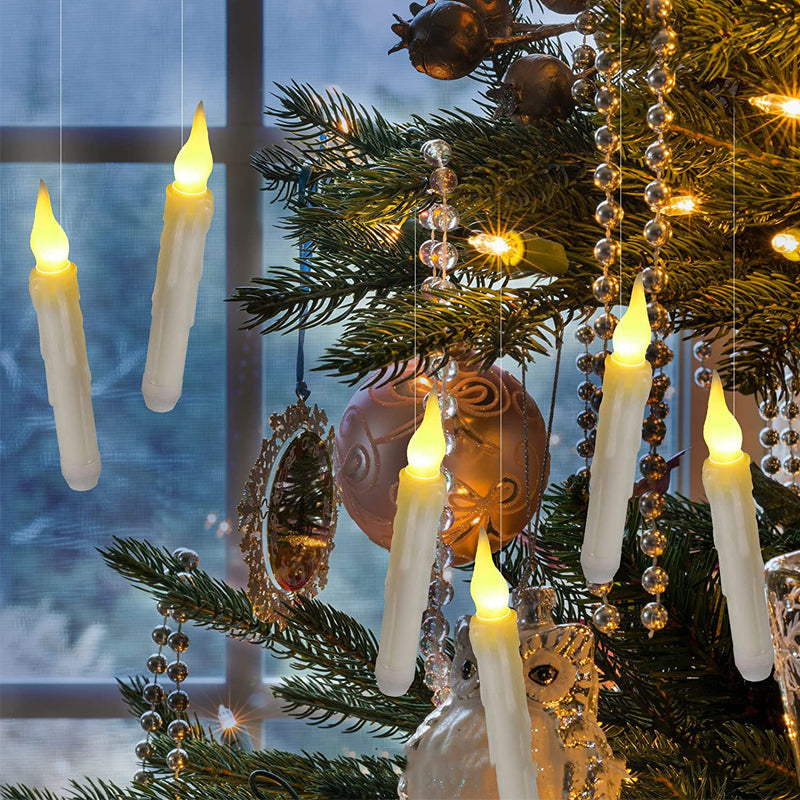 Create stunning floating decor with these LED taper candles, battery operated for safety