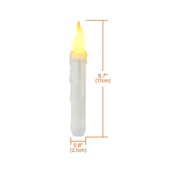 Battery operated and safe floating LED taper candles, 12-pack, for holiday and home ambiance