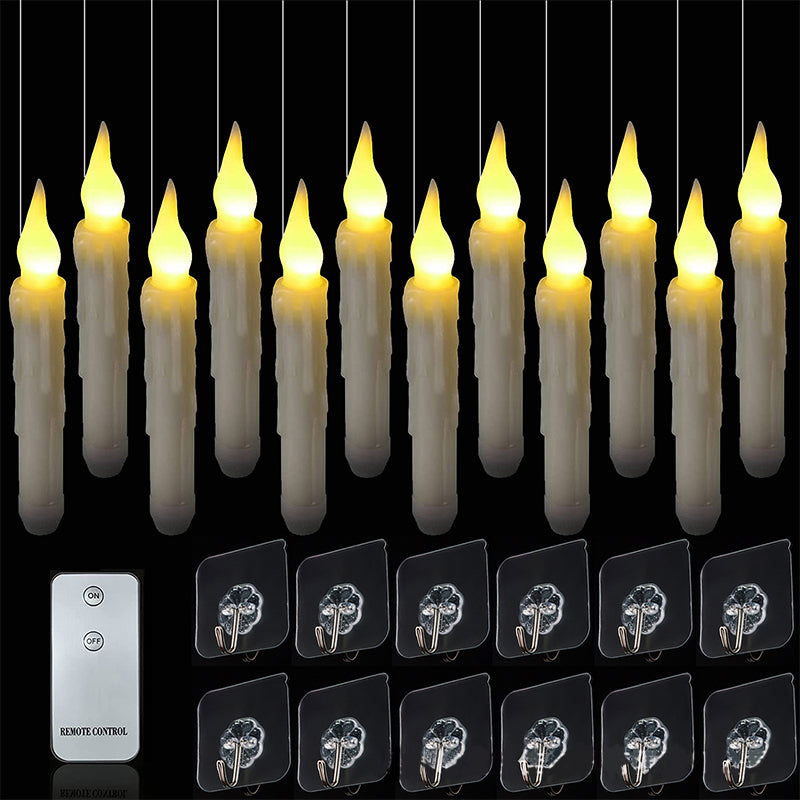Close-up of the remote wand used to control the 12-pack floating LED taper candles