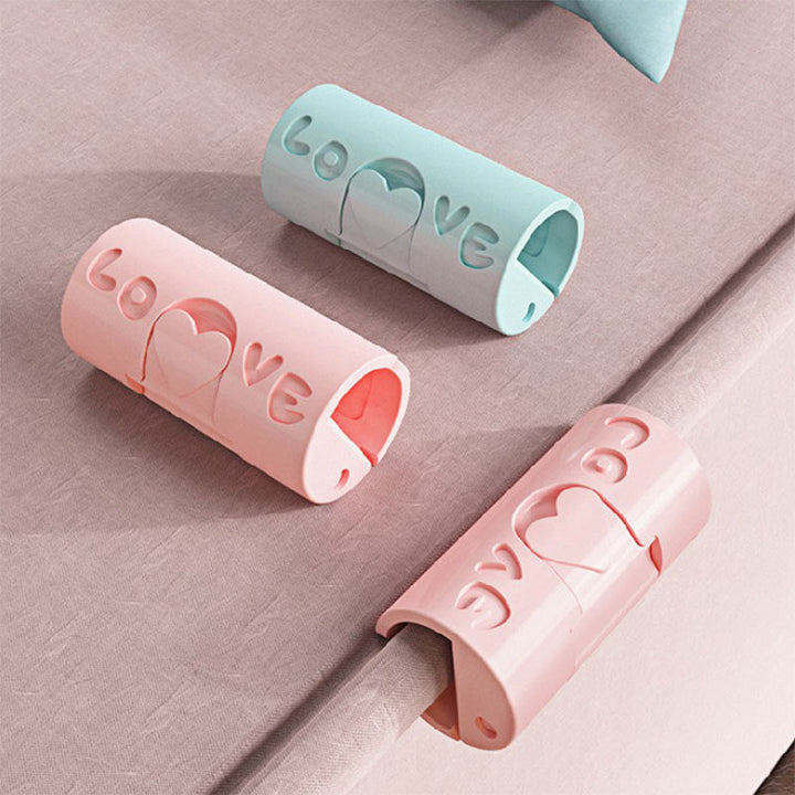 12 Pcs needle-free bed sheet fasteners, white, securing bedding accessories without damage