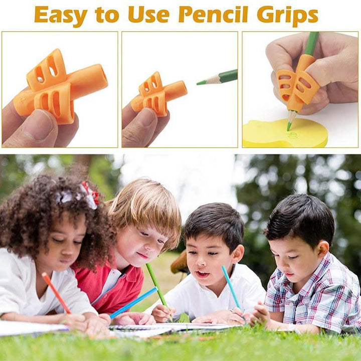 Ergonomic pencil grips helping a child maintain proper finger positioning for better handwriting