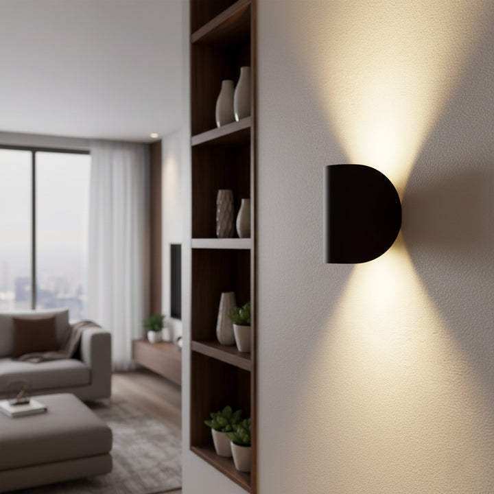 LED Up Down Black Wall Sconce Light for Indoor Outdoor