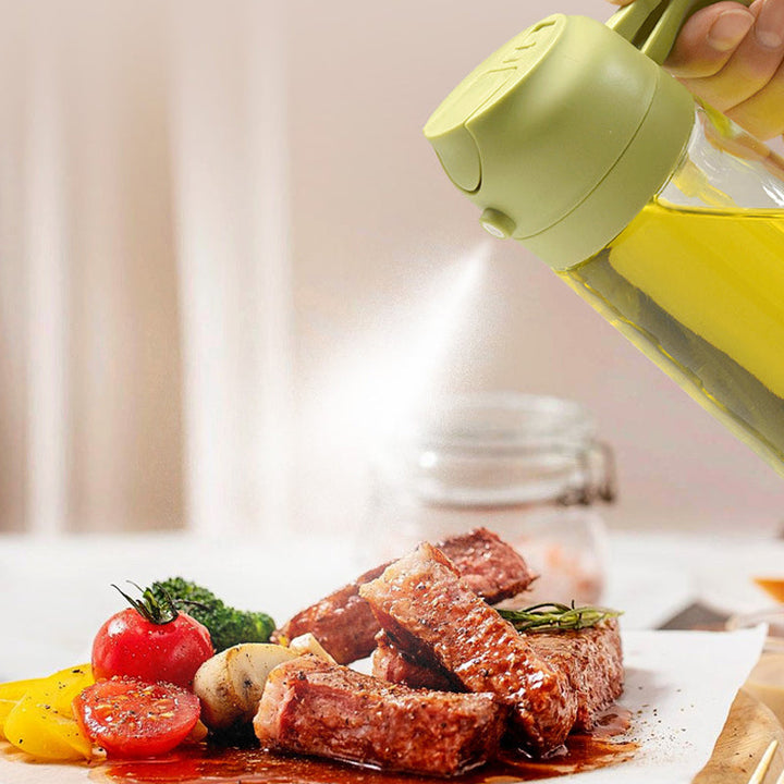 Durable glass vinegar sprayer, 2-in-1 design for both misting and pouring, perfect for dressings