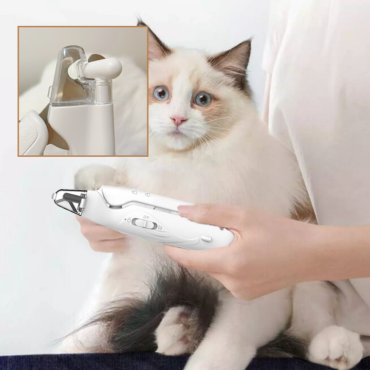 2-in-1 pet nail grinder & trimmer with LED light for safe dog & cat grooming