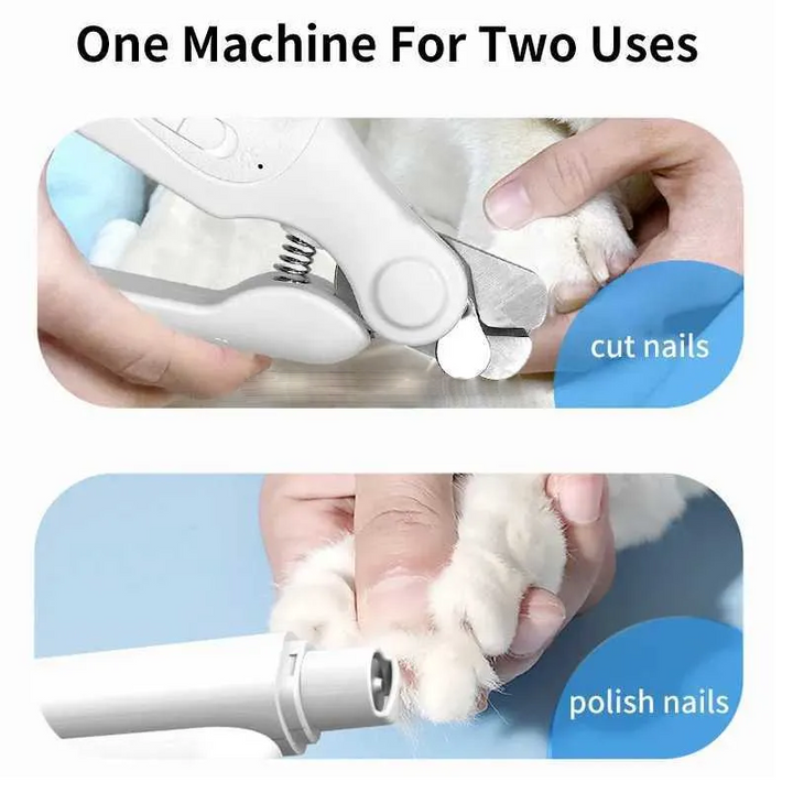 Pet nail grinder with protective cap on, ready for use as an electric nail file
