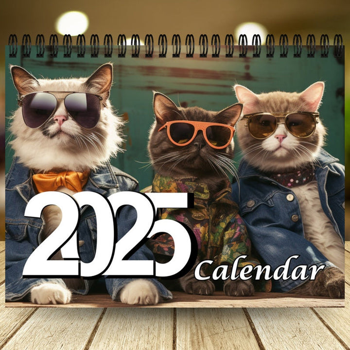 Gift-wrapped 2025 Cat Lover Calendar, perfect present for cat owners and fashion lovers