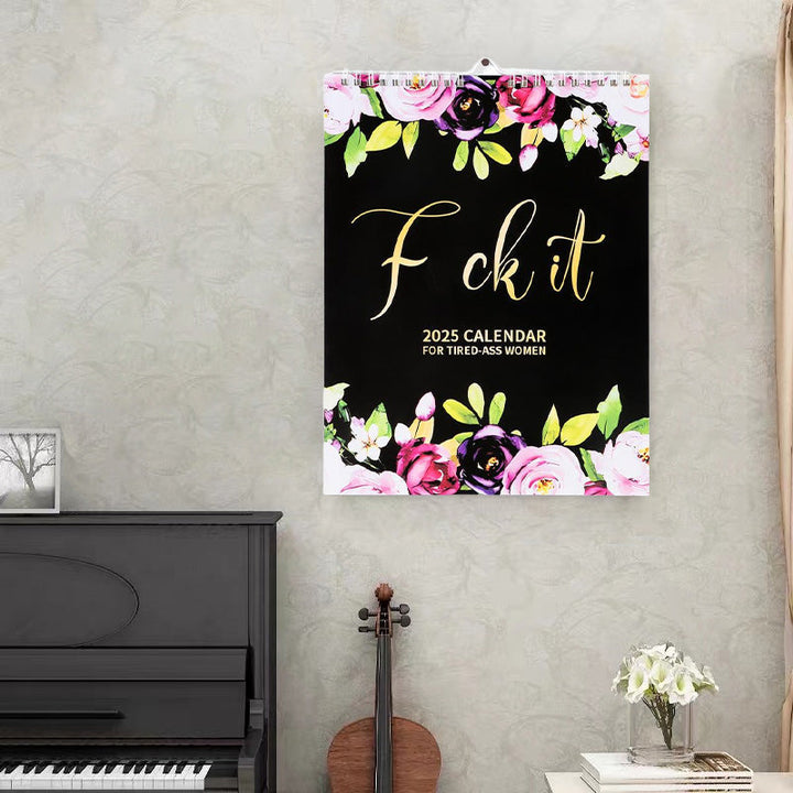 Close-up of a 2025 Desk Calendar page, highlighting a motivational quote and weekly layout