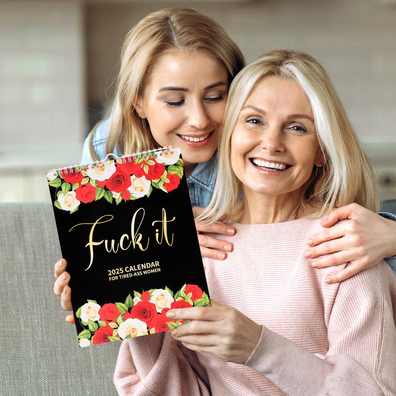 Elegant 2025 wall calendar, featuring different monthly inspirational quotes and unique layouts