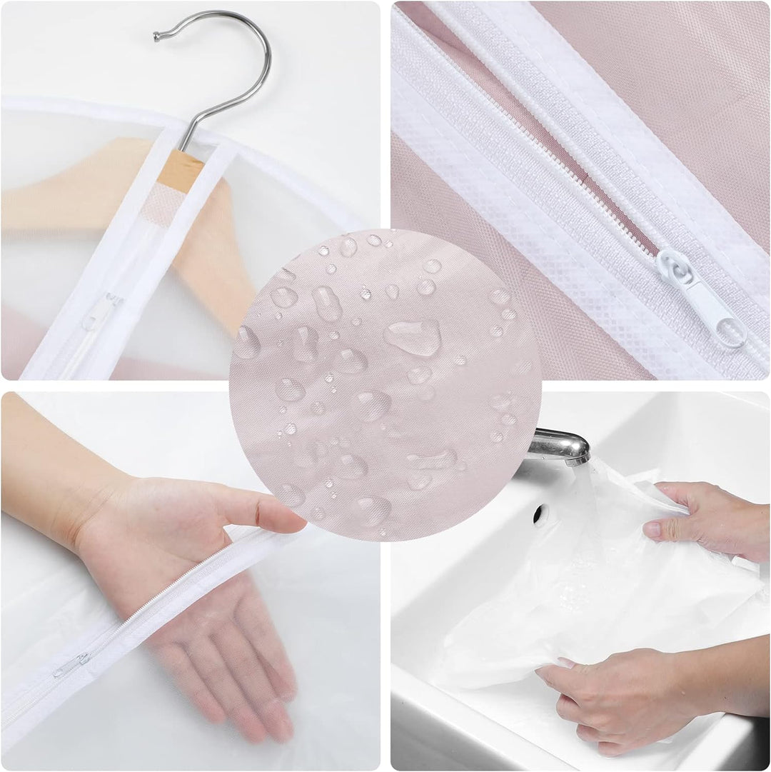 Home organization PEVA garment covers, available in 3 sizes for all your clothing needs.