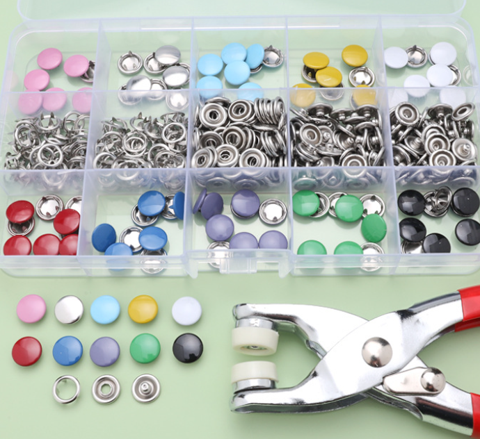 DIY Metal Snaps Buttons Kit for Fabric & Crafts