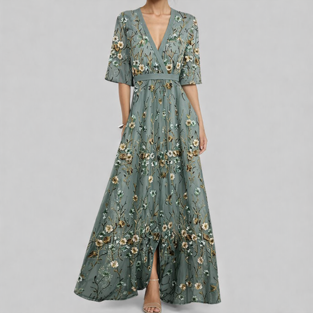 Women's Floral Maxi Dress with Flowing Silhouette