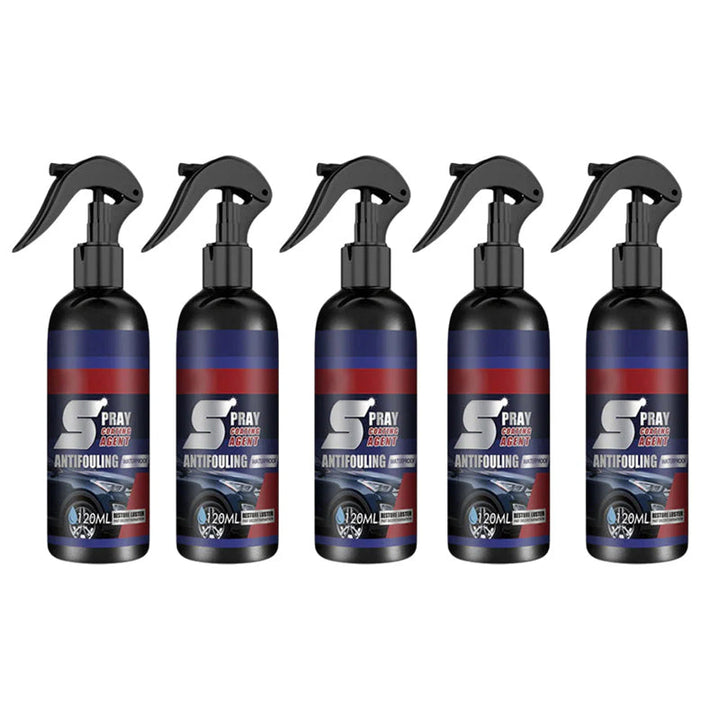 Protective layer formed by automotive hydrophobic spray on vehicle exterior