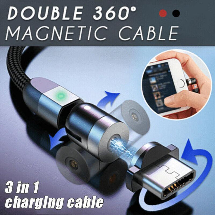 Unisex magnetic charging cable with 360-degree rotary function for easy device connection