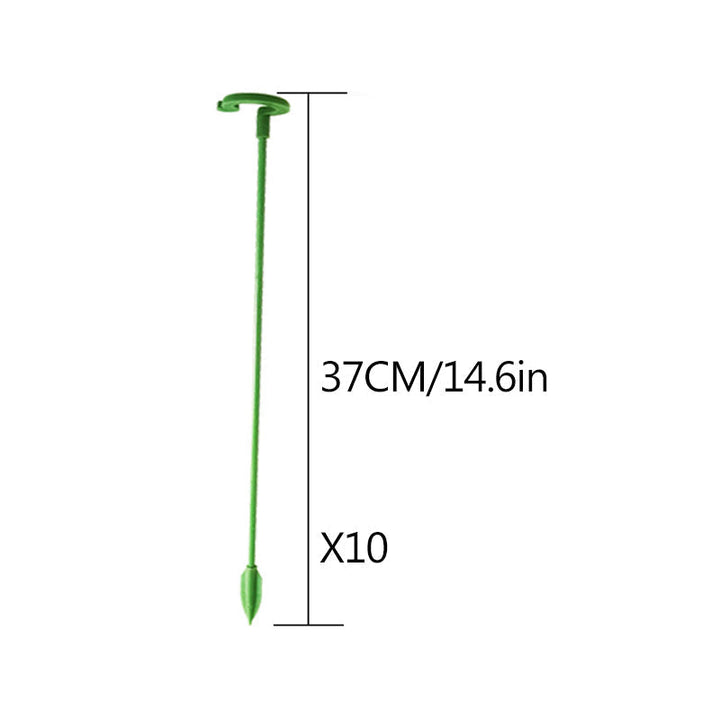 A collection of gardening tools, prominently featuring the 30-piece plant support stake set