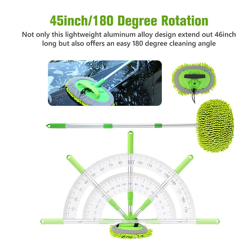 Home cleaning essential: 360° rotating telescopic mop with high-absorbency chenille cleaning head