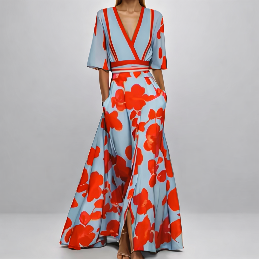 Women's Floral Maxi Dress with Flowing Silhouette