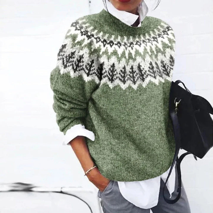 Women's Ribbed Knit Round Neck Sweater for Effortless Style