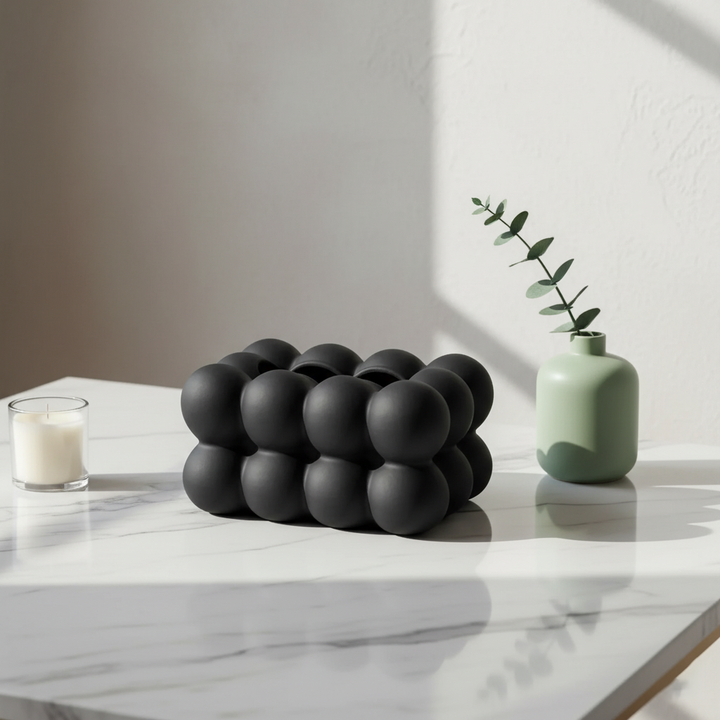 Modern Bubble Ceramic Tissue Box - Durable and Stylish