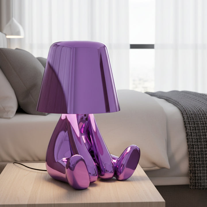 Elegant Metallic Thinker Design Table Lamp
