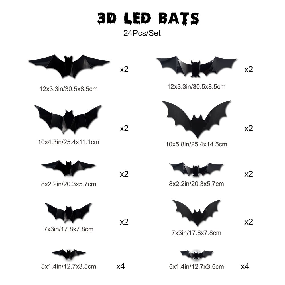 Single 3D bat design LED light, emitting a soft purple glow, suitable for festive Halloween decor