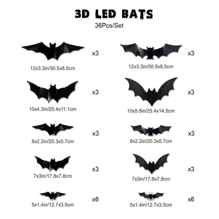 Stylish 3D bat LED decor, illuminated in purple, a unique and spooky addition to Halloween decorations