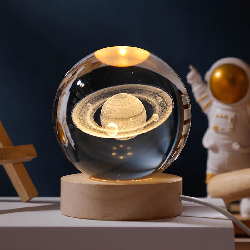 Nightlight with unique 3D engraved crystal sphere, perfect mood lighting
