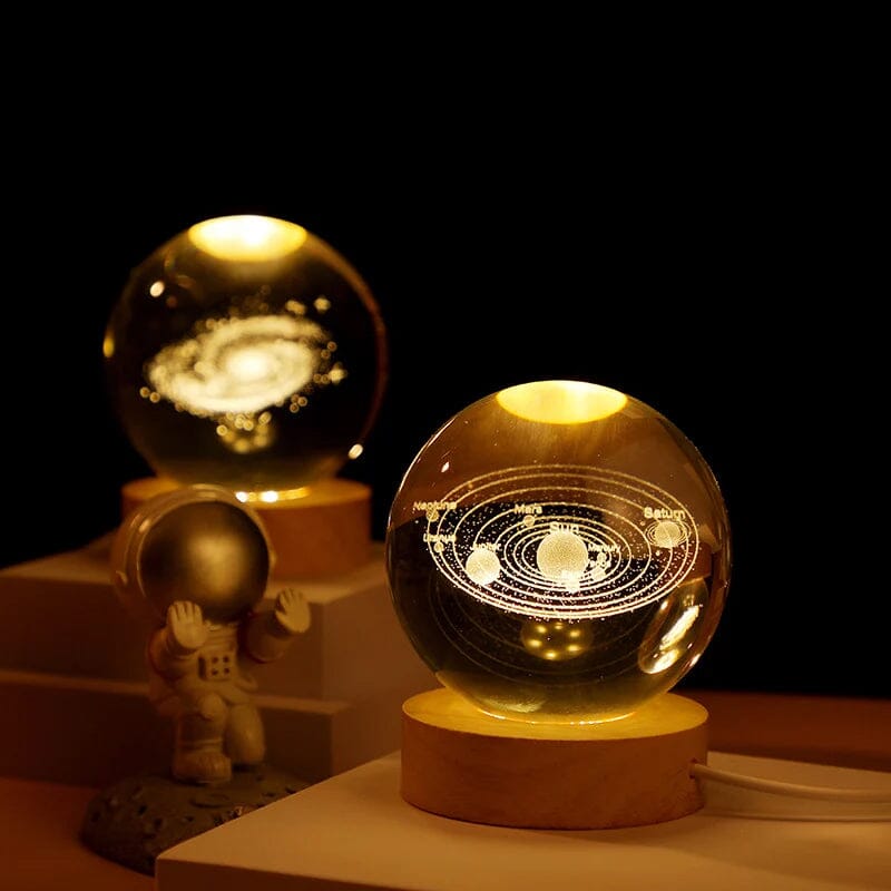 Bedroom decor: 3D engraved crystal night light, soft illumination for gifts