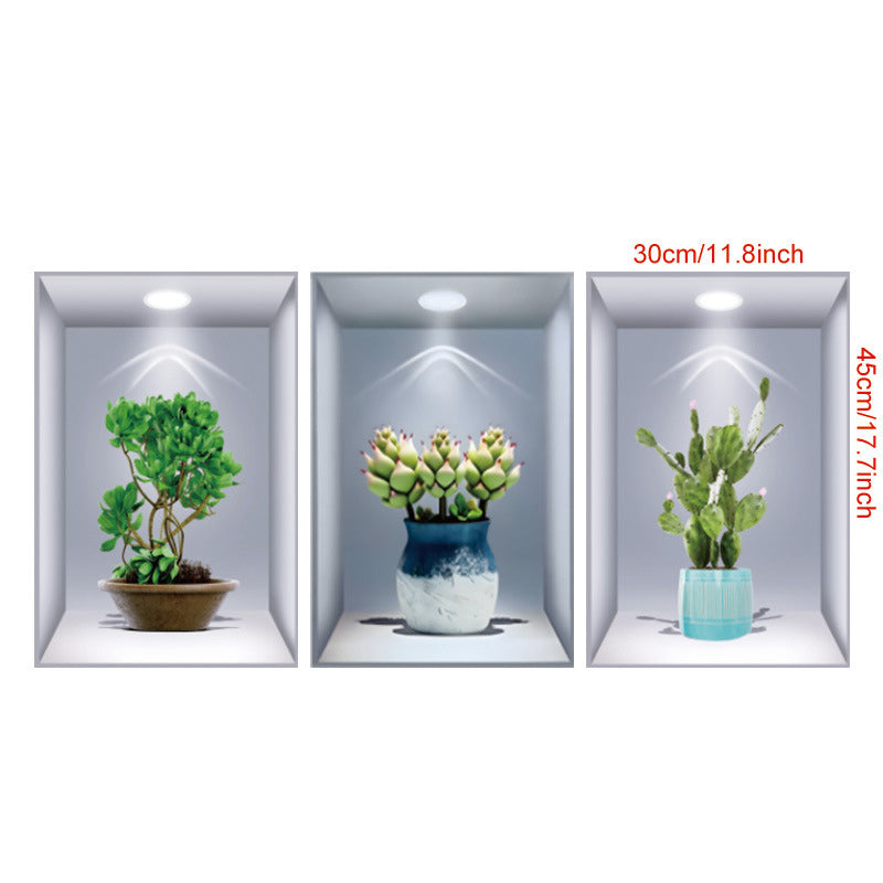 Guest room with a 3D floral vase wall decal, welcoming home aesthetic, easy to apply