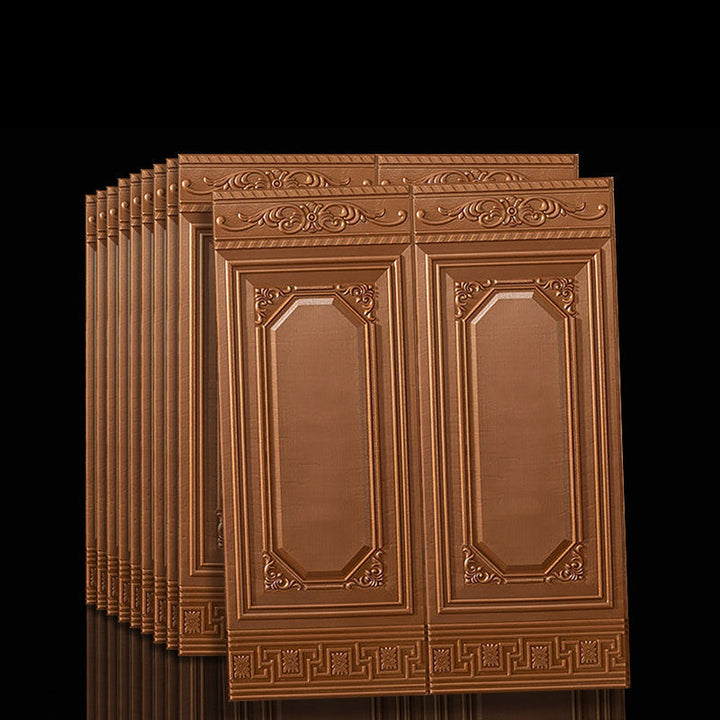 Create an accent wall with 3D vinyl panels. Self-adhesive, textured, and easy install peel and stick.