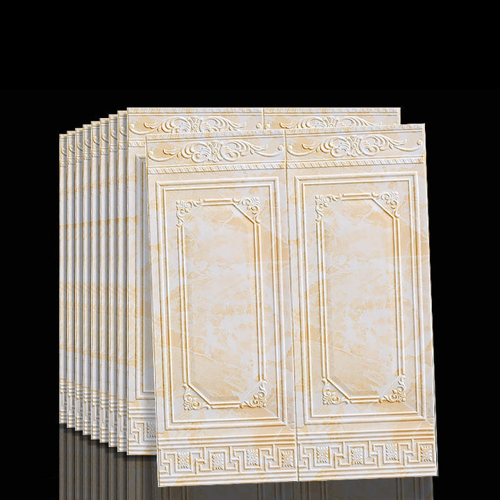 Durable & waterproof 3D peel and stick vinyl wall panels. Textured design for easy home decor.