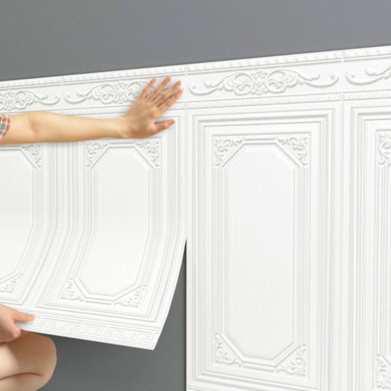 Self-adhesive 3D wall panels. Easy install vinyl, textured design for bedrooms, living rooms, and offices.