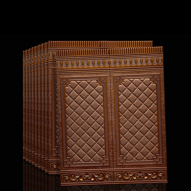 Living room 3D vinyl wall panels. Waterproof, stain-resistant, and easy install peel and stick.