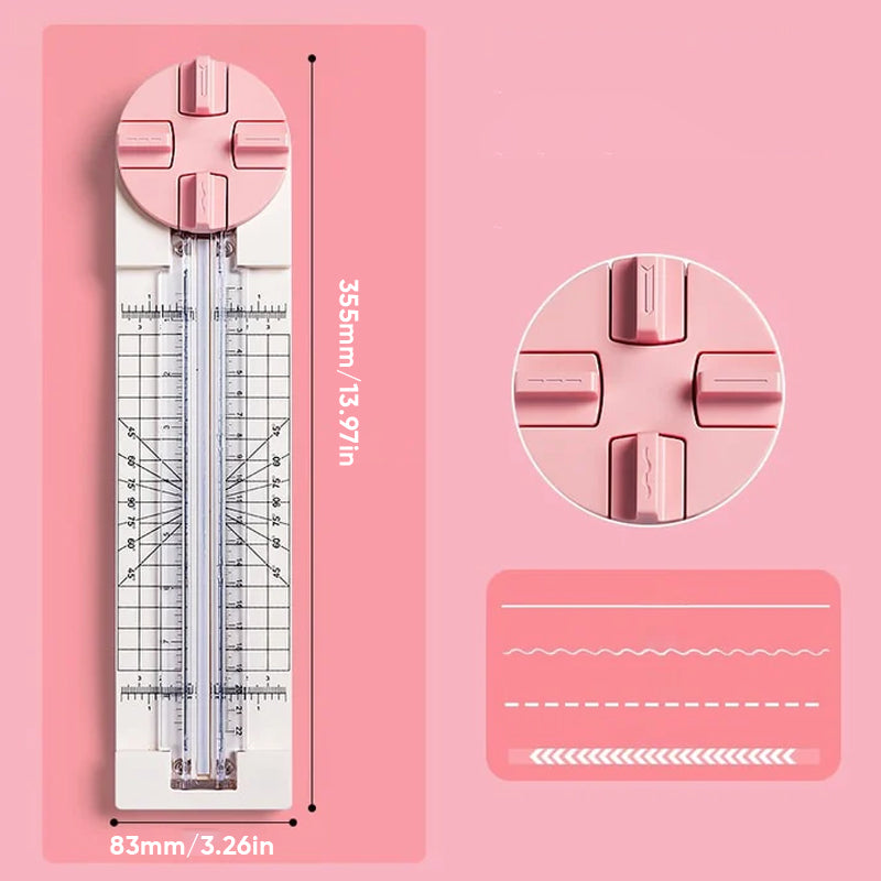 Detailed view of interchangeable blade cartridges for the versatile paper craft tool