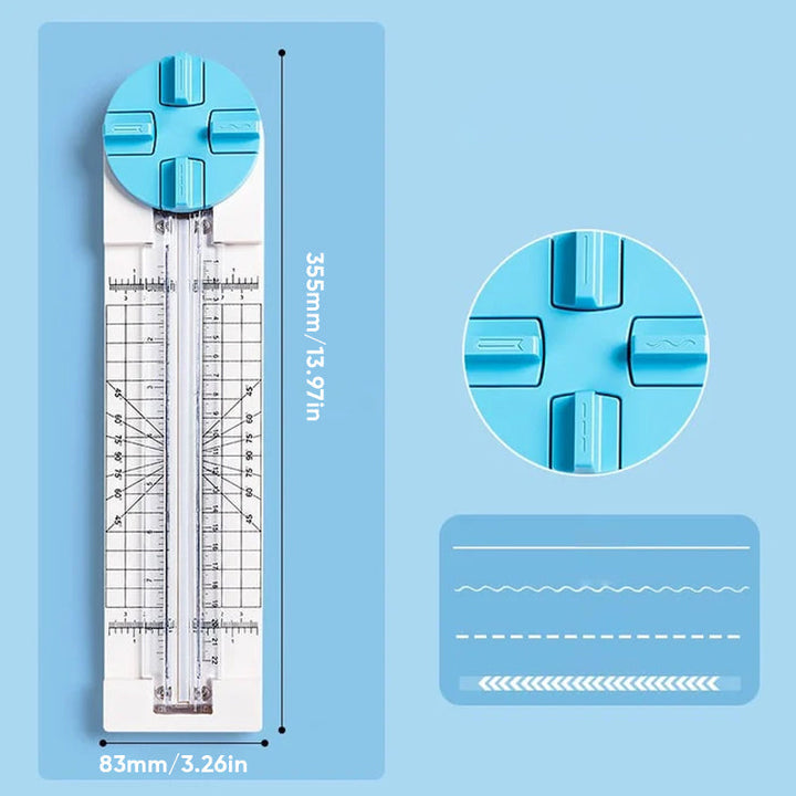 Paper cutter in an office setting, highlighting its utility for general office supplies
