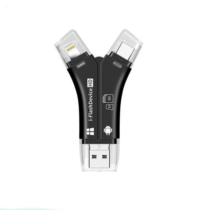 Sleek 4-in-1 memory card reader, offering storage expansion and easy data access for all your devices.