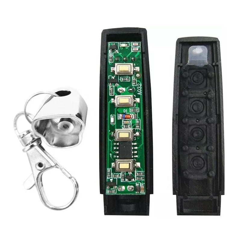 Black universal remote control duplicator with metallic details