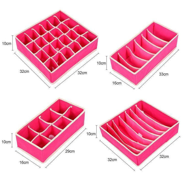 Bedroom closet storage solution: 4-pack foldable underwear organizer