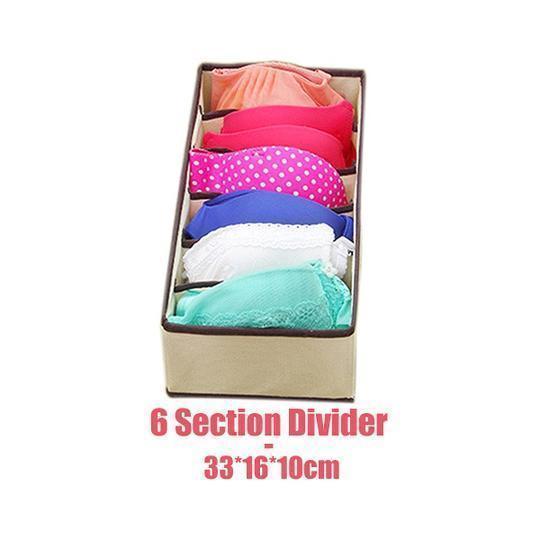 Compact foldable underwear storage bins for closet organization, 4-pack