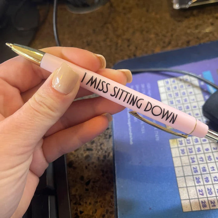 Colorful ballpoint pens, each with a different humorous nursing graphic, great for nurses