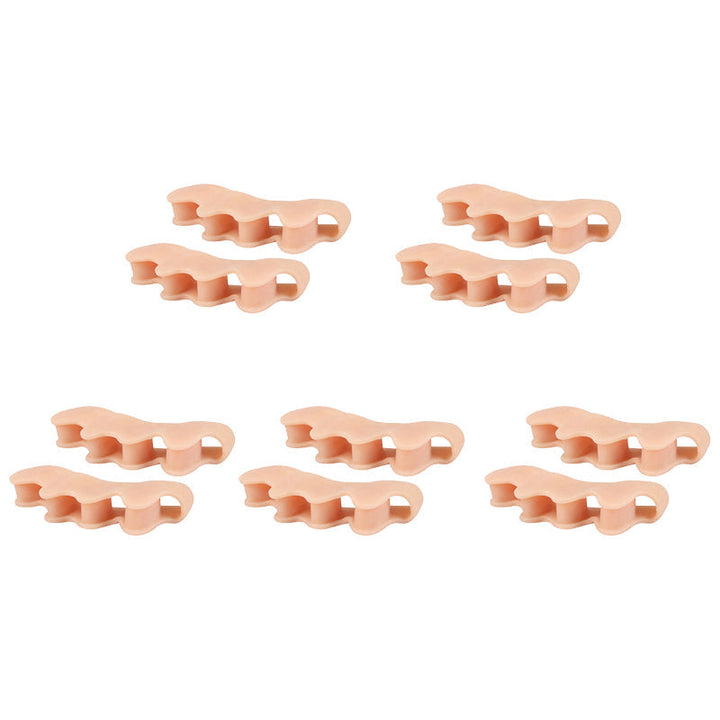 Detailed view of the soft gel material of a toe separator, ensuring comfort for feet during wear.