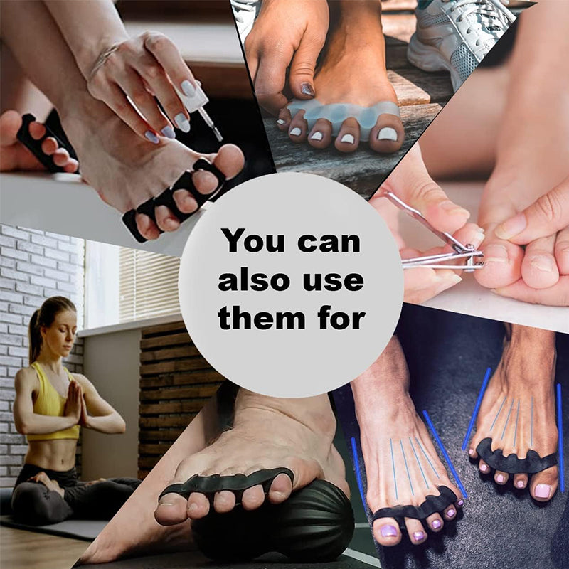 Unisex gel toe separators in a clear package, promoting foot health and pedicure use.